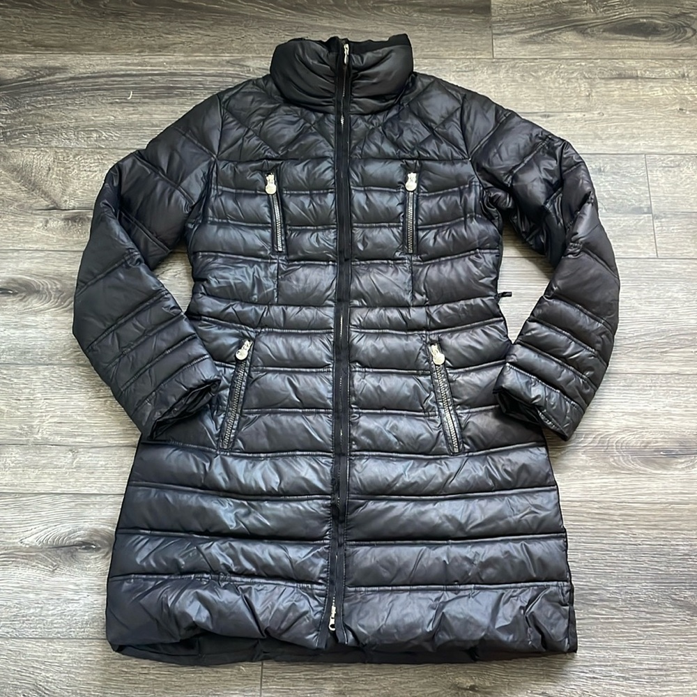 Laundry Shelli Segal | Down Feather Filled Black Anorak Long Puffer Coat Small